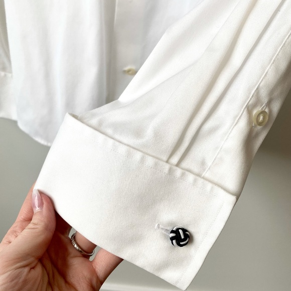 ETON Contemporary Fit Mens Long Sleeve Dress Shirt, French Cuffs Size 15 White - Picture 3 of 4